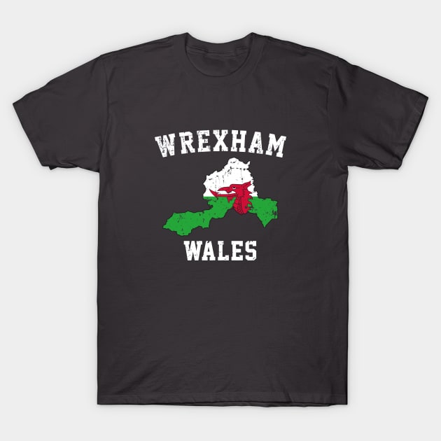 Wrexham Wales / Cymru Map T-Shirt by Botak Solid Art